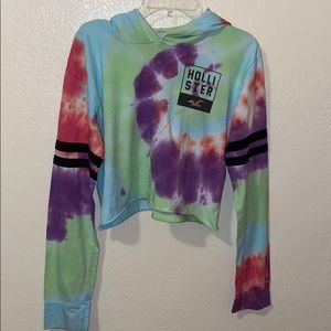 Hollister Tie-Dye Cropped Hoodie